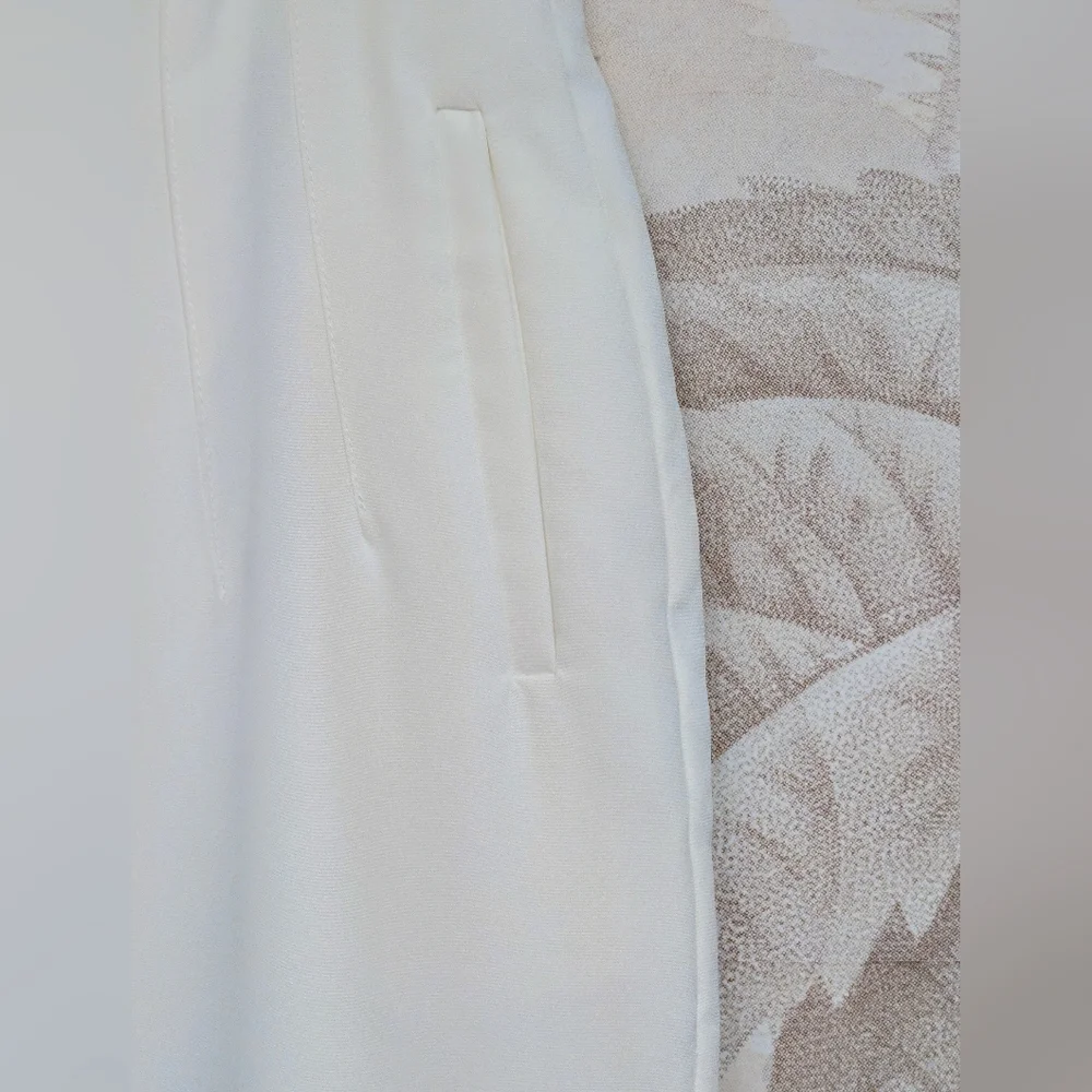Lulus White High Waist Straight Leg Trousers Size L - Picture 5 of 7